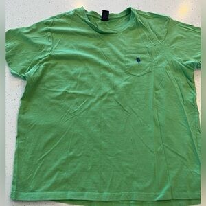 XXL US Polo Assn V-Neck Tee Mens Medium T-Shirt Cotton Short Sleeve Shirt Green